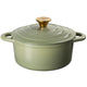 J&L 21cm Cast Iron Sage Green Round Casserole Dish