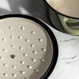 J&L 3-Piece Cast Iron Casserole Dish Set, Sage Green