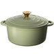 J&L 26cm Cast Iron Sage Green Round Casserole Dish