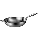J&L 'Signature' 30cm Tri-Ply Stainless Steel Wok