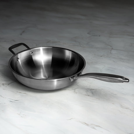 J&L 'Signature' 30cm Tri-Ply Stainless Steel Wok