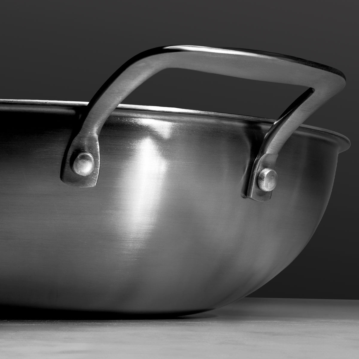 J&L 'Signature' 30cm Tri-Ply Stainless Steel Wok