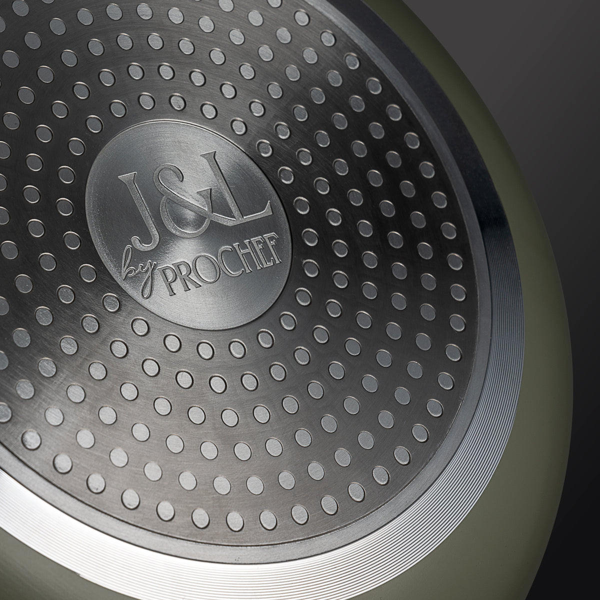 J&L 'Signature' 28cm Ceramic-Coated Wok with Lid, Sage Green