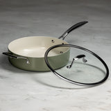 J&L 'Signature' 8-Piece Ceramic-Coated Pan Set, Sage Green
