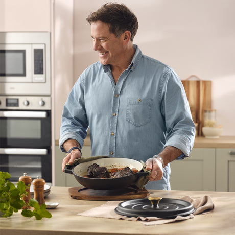 Matt Tebbutt 30cm Matte Black Cast Iron Shallow Casserole Dish