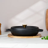 Matt Tebbutt 30cm Matte Black Cast Iron Shallow Casserole Dish