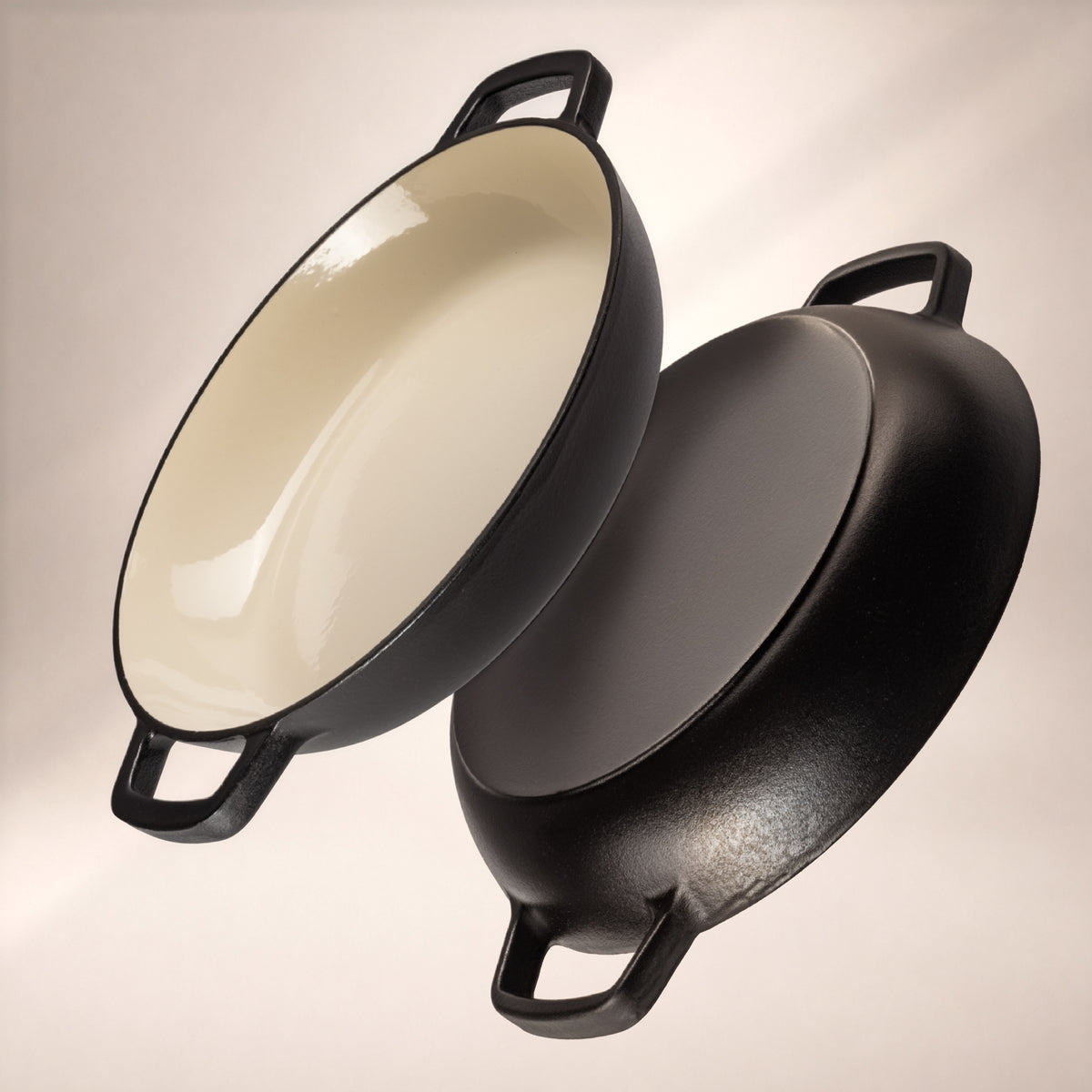 Matt Tebbutt 30cm Matte Black Cast Iron Shallow Casserole Dish