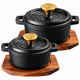 Matt Tebbutt Matte Black Cast Iron Casserole Dish Set, 2 Piece