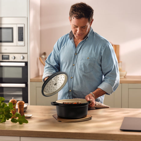 Matt Tebbutt Matte Black Cast Iron Cookware Set, 5 Piece