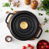 Matt Tebbutt Matte Black Cast Iron Casserole Dish Set, 2 Piece
