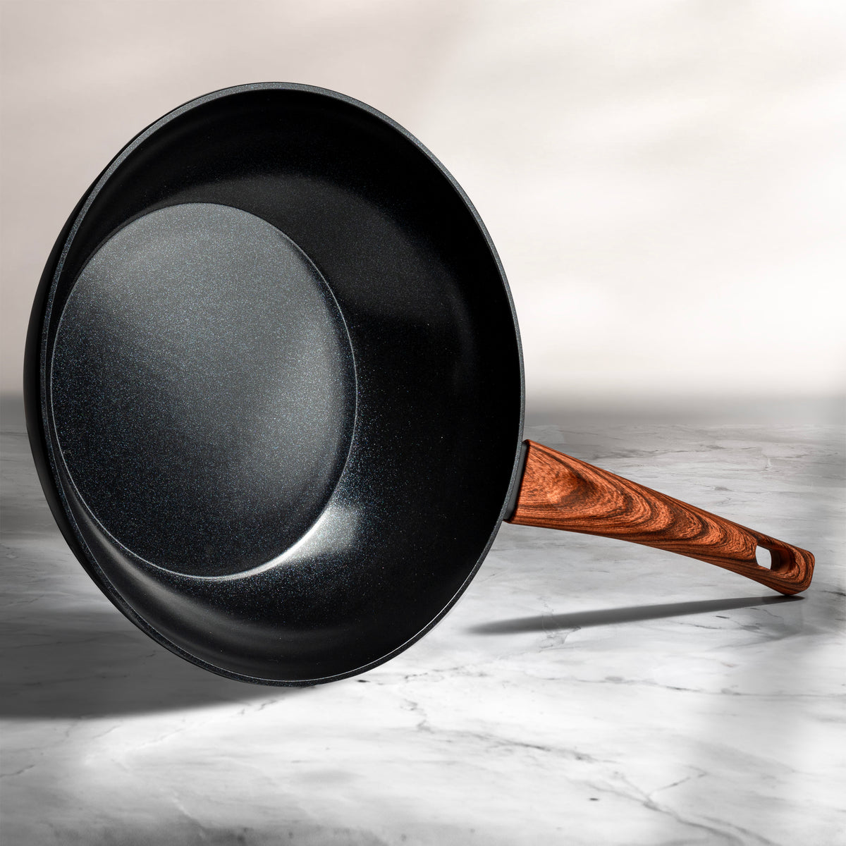 Matt Tebbutt 28cm Recycled Forged Aluminium Wok, Black