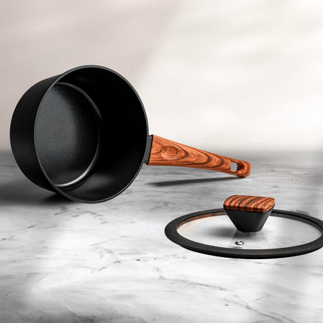 Matt Tebbutt 16cm Recycled Forged Aluminium Saucepan, Black