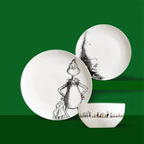 The Grinch & Max 12pc Porcelain Dinner Set – Plates & Bowls, Dishwasher Safe