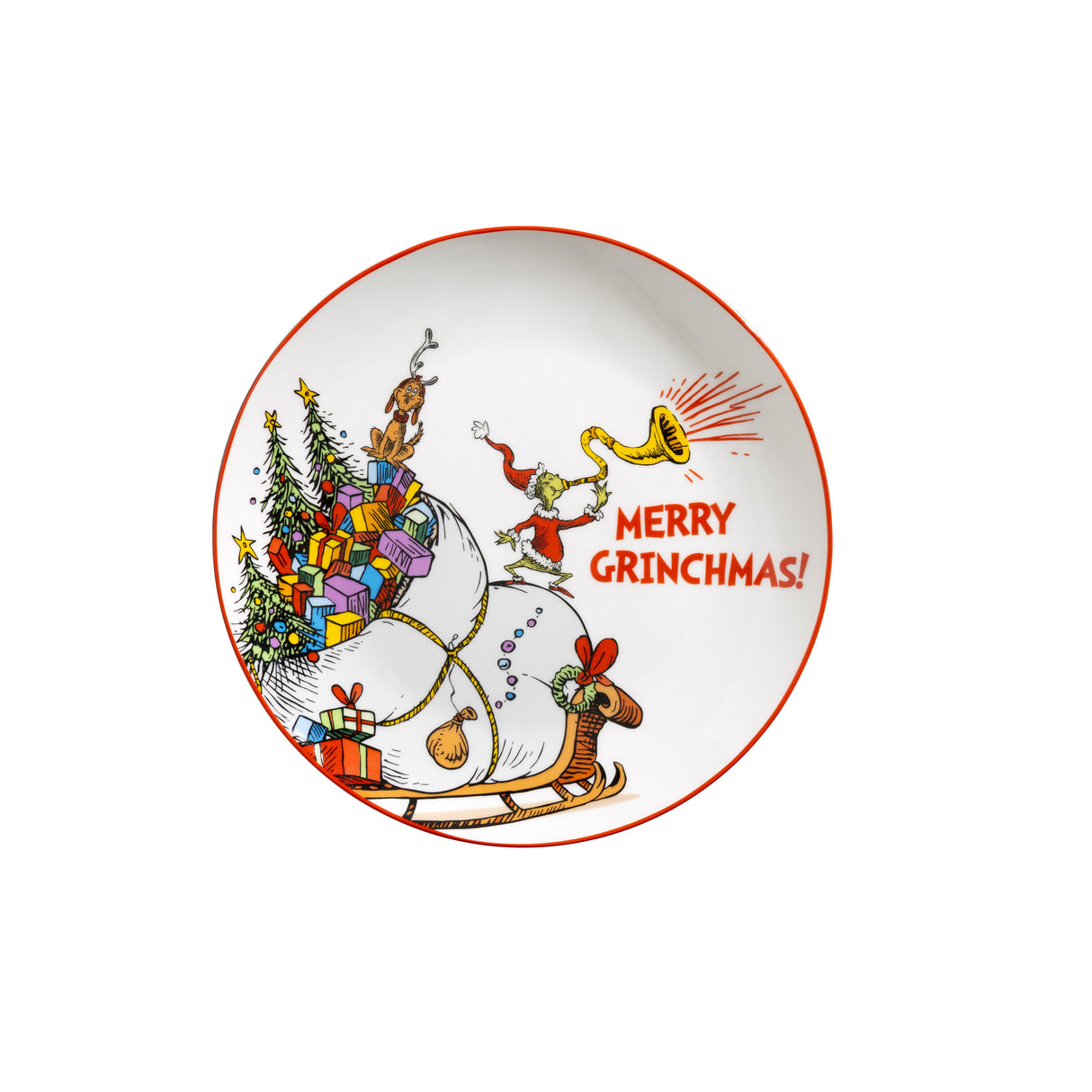The Grinch ‘Merry Grinchmas’ 12PC Porcelain Dinner Set Christmas Plates & Bowls
