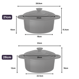 2-Piece Cast Iron Casserole Dish Set, Deep Teal