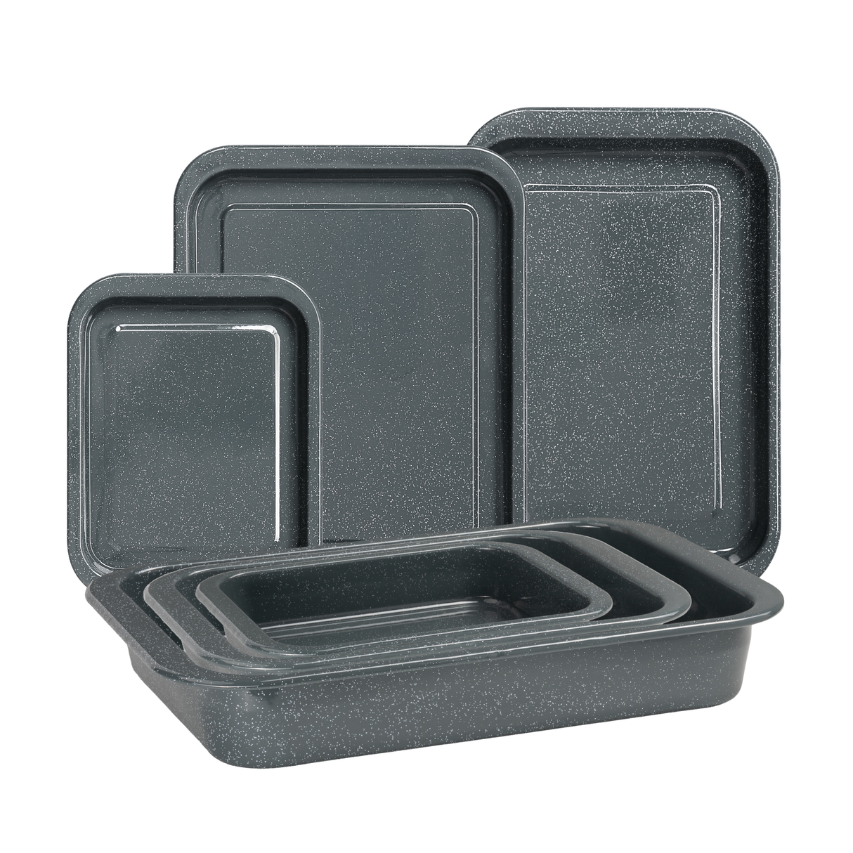 6-Piece Grey Enamel Ovenware Set