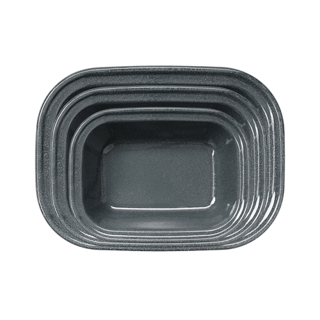 3-Piece Grey Enamel Pie Dish Set