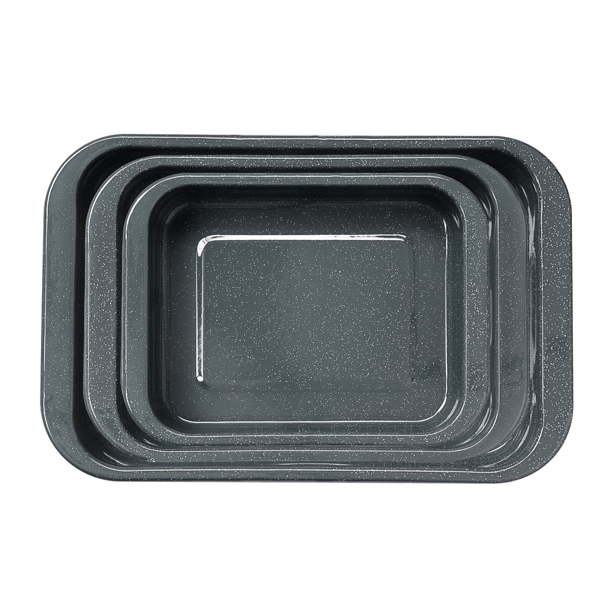 3-Piece Grey Enamel Roasting Tin Set