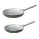 2-Piece Green Ceramic-Coated Frying Pan Set