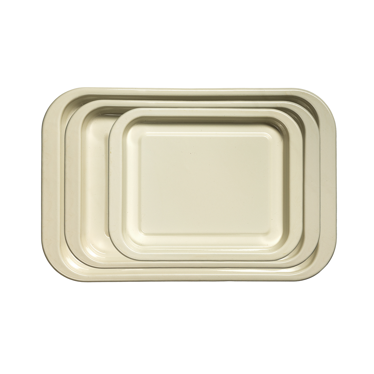 J&L 3-Piece Enamel Oven Tray Set, Sage Green & Cream