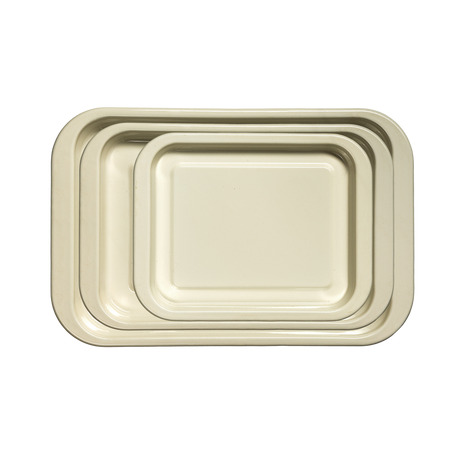 J&L 6-Piece Enamel Oven Tray & Roasting Tin Set, Sage Green & Cream
