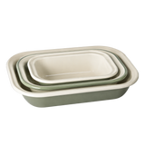 J&L 3-Piece Enamel Pie Dish Set, Sage Green & Cream