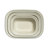 J&L 3-Piece Enamel Pie Dish Set, Sage Green & Cream