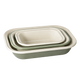 J&L 3-Piece Enamel Pie Dish Set, Sage Green & Cream
