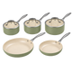 J&L 'Signature' 5-Piece Ceramic-Coated Pan Set, Sage Green