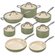J&L 'Signature' 8-Piece Ceramic-Coated Pan Set, Sage Green