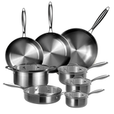 J&L 'Signature' 8-Piece Tri-Ply Stainless Steel Pan Set