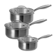 J&L 'Signature' 3-Piece Tri-Ply Stainless Steel Saucepan Set